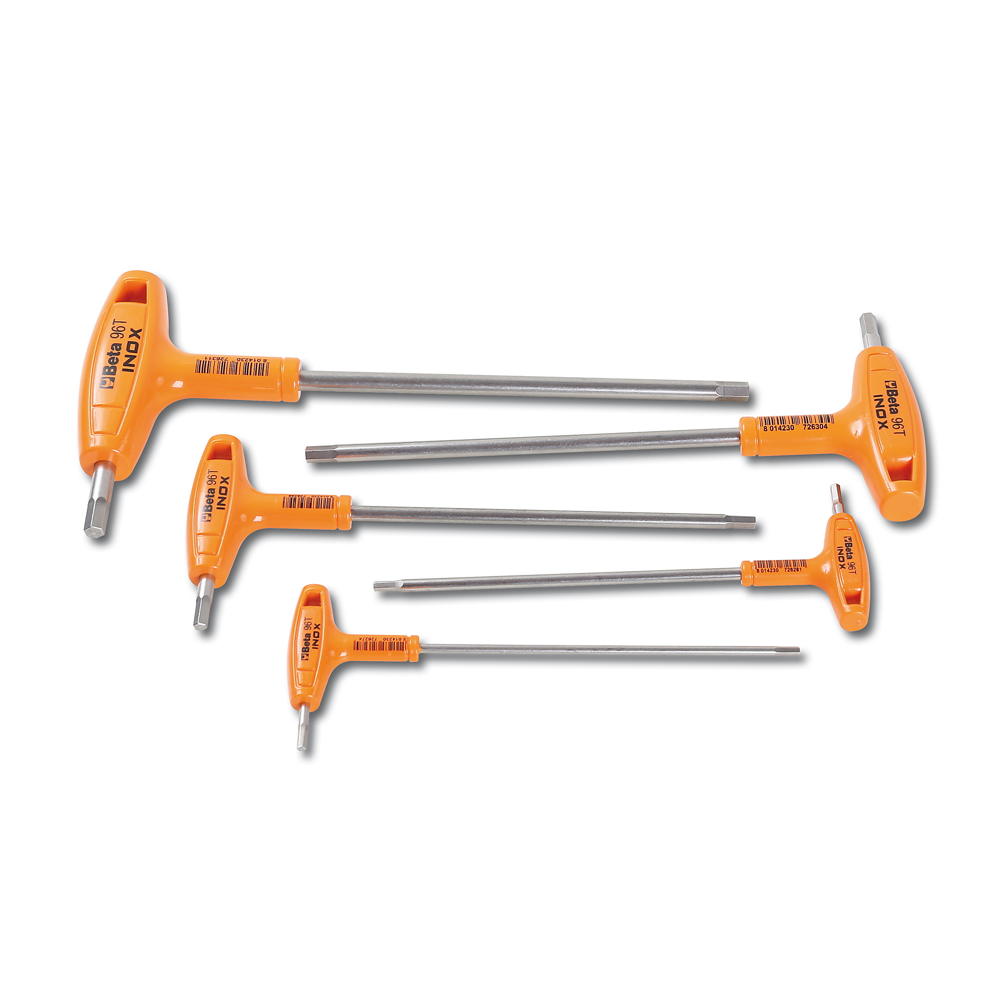 Beta, Stainless Steel T-Handle Hex Keys 2.5mm-6mm, Pieces (qty.) 5 Model# 96TINOX/S5